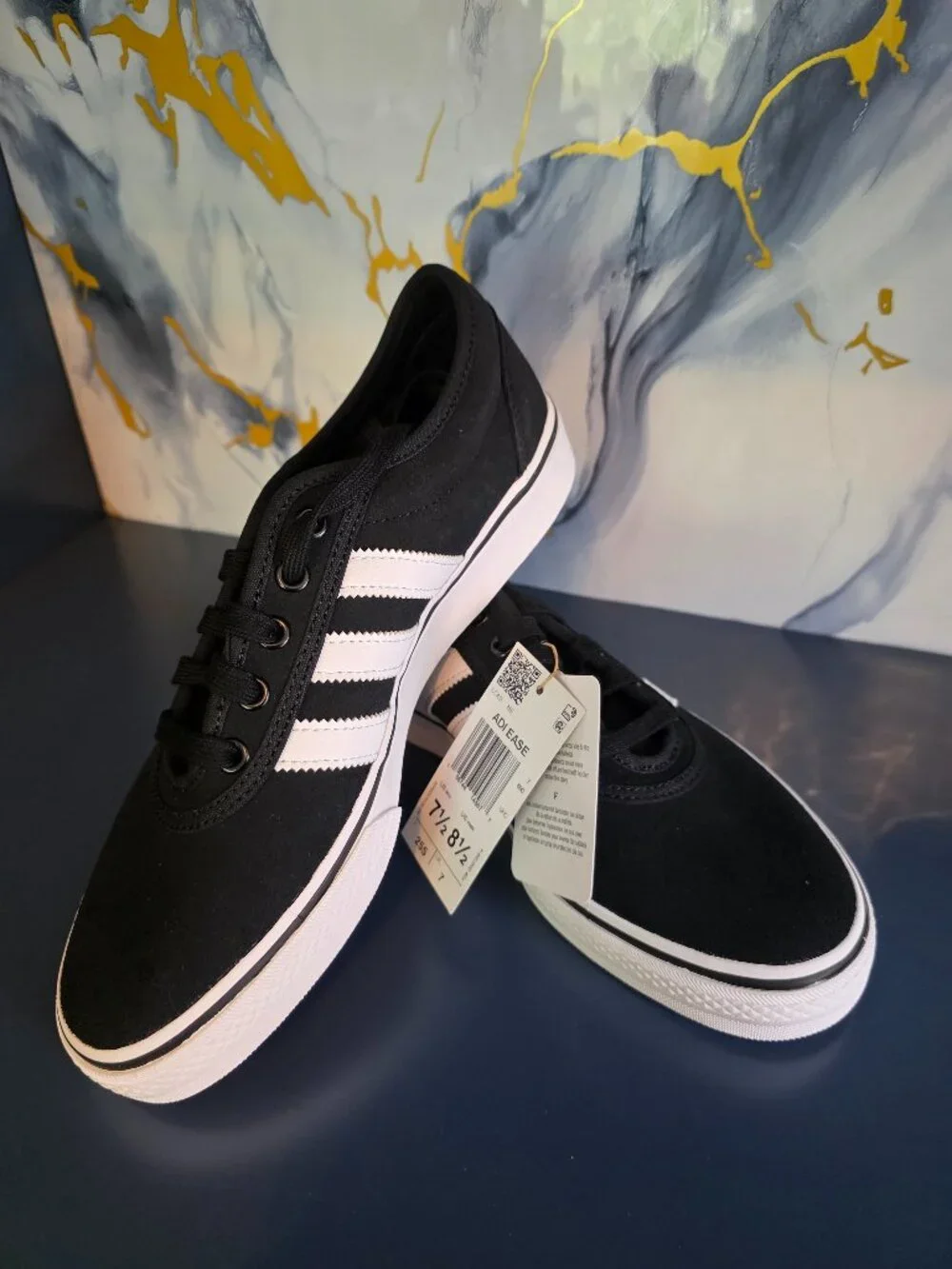 Adidas Adiease Black White Skate Shoes Sneakers NWT Men's 7.5